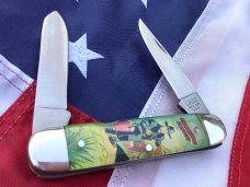 Vintage Camillus 2 Blade Large Cigar Knife w/ Riders of the Silver Screen Handles -Hopalong Cassidy