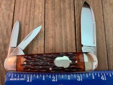 Cattaraugus Cutlery by A.G. Russell for the KCC Sleeveboard Whittler Brown Jigged Bone 1989 Seki 