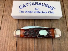 Cattaraugus Cutlery by A.G. Russell for the KCC Sleeveboard Whittler Brown Jigged Bone 1989 Seki 