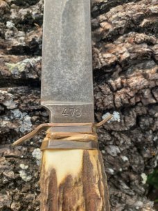 EdgeMark 473 Bowie Hunting Knife - Solingen, Germany - Genuine Stag 1950's-1970's