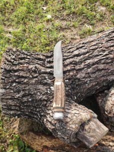 EdgeMark 473 Bowie Hunting Knife - Solingen, Germany - Genuine Stag 1950's-1970's