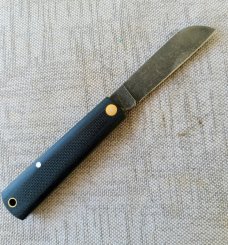 Tory Utt, Sacred Bear, Sheepsfoot Barlow..3.5 closed..Tumbled W2...Chamfered G10...coa..pouch...Hank