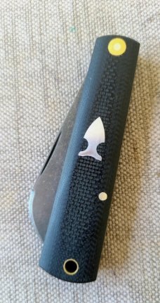 Tory Utt, Sacred Bear, Sheepsfoot Barlow..3.5 closed..Tumbled W2...Chamfered G10...coa..pouch...Hank
