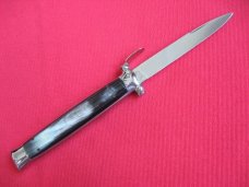 Vintage Italian Horn Trap Door OTF Switchblade Knife - Mint