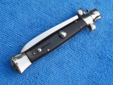 NOS 7-1/2"" Vintage1960's Italian Stiletto Blackhorn handles