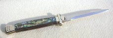 NEW A.G.A. CAMPOLIN 11" MALTESE GENUINE ABALONE MODIFIED BAYONET BLADE SOLID NICKEL SILVER BOLSTERS 