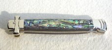 NEW A.G.A. CAMPOLIN 11" MALTESE GENUINE ABALONE MODIFIED BAYONET BLADE SOLID NICKEL SILVER BOLSTERS 