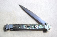 NEW A.G.A. CAMPOLIN 11" MALTESE GENUINE ABALONE MODIFIED BAYONET BLADE SOLID NICKEL SILVER BOLSTERS 