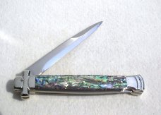 NEW A.G.A. CAMPOLIN 11" MALTESE GENUINE ABALONE MODIFIED BAYONET BLADE SOLID NICKEL SILVER BOLSTERS 