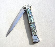 NEW A.G.A. CAMPOLIN 11" MALTESE GENUINE ABALONE MODIFIED BAYONET BLADE SOLID NICKEL SILVER BOLSTERS 