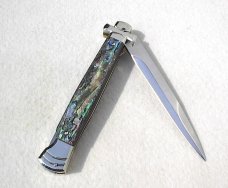 NEW A.G.A. CAMPOLIN 11" MALTESE GENUINE ABALONE MODIFIED BAYONET BLADE SOLID NICKEL SILVER BOLSTERS 