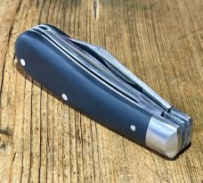Taylor's Eye Witness Sheffield England Clip Point, Spey Blade with Black Resin Handles