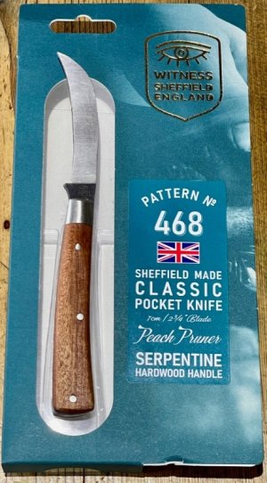 Taylor's Eye Witness Classic Peach Pruning Knife with Serpentine Kitobe Hardwood scales