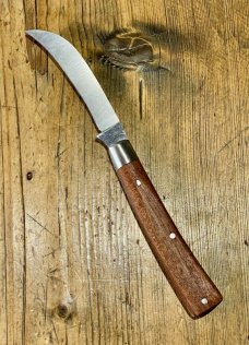 Taylor's Eye Witness Classic Peach Pruning Knife with Serpentine Kitobe Hardwood scales