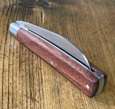 Taylor's Eye Witness Classic Peach Pruning Knife with Serpentine Kitobe Hardwood scales