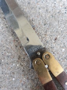 Vintage 1980's Pakistan Brass Rosewood Balisong