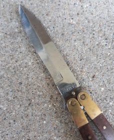 Vintage 1980's Pakistan Brass Rosewood Balisong