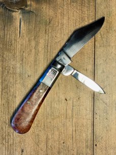 Taylor's Eye Witness Premium Custom 2-Blade Barlow with Amboyna Burl Scales & Filed Back springs