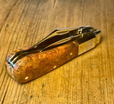 Taylor's Eye Witness Premium Custom 2-Blade Barlow with Amboyna Burl Scales & Filed Back springs