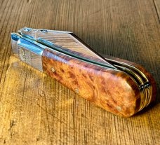 Taylor's Eye Witness Premium Custom 2-Blade Barlow with Amboyna Burl Scales & Filed Back springs