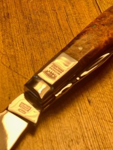 Taylor's Eye Witness Premium Custom 2-Blade Barlow with Amboyna Burl Scales & Filed Back springs