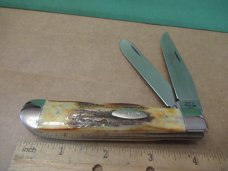 Case XX 1976 Grey Etch Stag Handle Trapper Pattern # 5254SSP