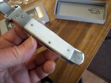Hubertus Knife Shellpuller Patronenzieher Large Size 11 White Bone UNUSED NIB.