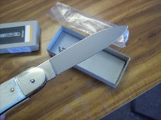 Hubertus Knife Solingen, Germany Large Size 11 White Bone Spear Point UNUSEDNIB