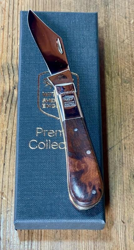 Taylor's Eye Witness Premium Barlow Clip with Desert Ironwood Scales and Back Spring File work