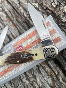 CASE XX ** STAG ENCYCLOPEDIA SET SCROLLED 83 PATTERN WHITTLER