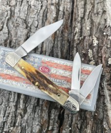 CASE XX ** STAG ENCYCLOPEDIA SET SCROLLED 83 PATTERN WHITTLER
