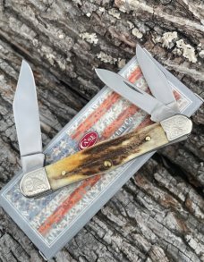 CASE XX ** STAG ENCYCLOPEDIA SET SCROLLED 83 PATTERN WHITTLER