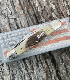 CASE XX ** STAG ENCYCLOPEDIA SET SCROLLED 83 PATTERN WHITTLER