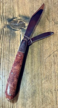 Taylor's Eye Witness Twin Blade Gentlemen's Clip with Desert Ironwood scales and Back spring filing