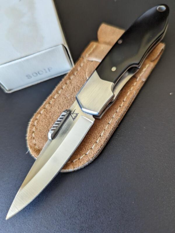 EARLY  PRE-CIRCLE SPYDERCO "SOLO" SOO1P MICARTA SEKI-CITY JAPAN 