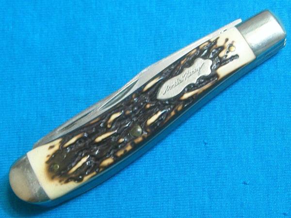 VINTAGE SCHRADE USA 285UH UNCLE HENRY GUNSTOCK TRAPPER FOLDING POCKET KNIFE KNIVES OLD VINTAGE SCHRADE USA 285UH UNCLE HENRY GUNSTOCK TRAPPER FOLDING POCKET KNIFE KNIVES OLD