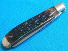 VINTAGE SCHRADE USA TH-4 LUMBERMAN JIGGED BONE GUNSTOCK TRAPPER FOLDING POCKET KNIFE KNIVES OLD