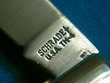 VINTAGE SCHRADE USA TH-4 LUMBERMAN JIGGED BONE GUNSTOCK TRAPPER FOLDING POCKET KNIFE KNIVES OLD
