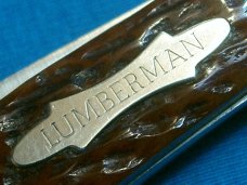 VINTAGE SCHRADE USA TH-4 LUMBERMAN JIGGED BONE GUNSTOCK TRAPPER FOLDING POCKET KNIFE KNIVES OLD