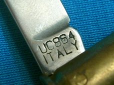 VINTAGE UNITED ITALY UC864 FIGURAL BULLET NOVELTY FOLDING POCKET KNIFE KNIVES OLD