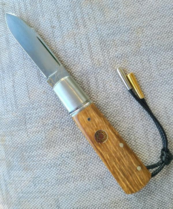 Vincenzo Balistreri Mammoth Mini Spear Barlow..Polished Damascus..3" closed..lanyard...coa and slip Vincenzo Balistreri Mammoth Mini Spear Barlow..Polished Damascus..3" closed..lanyard...coa and slip