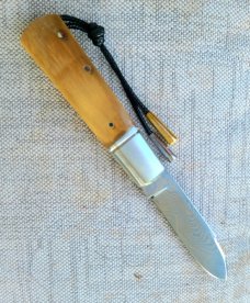Vincenzo Balistreri Mammoth Mini Spear Barlow..Polished Damascus..3" closed..lanyard...coa and slip 