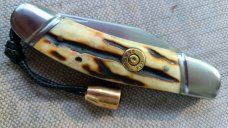 Vincenzo Balistreri Sowbelly Trapper..Sambar Stag..AEB-L...lanyard pin...3.75" ...Coa...slip