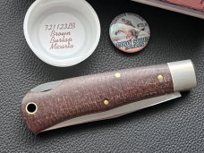 Great Eastern Cutlery GEC 721123LB Brown Burlap Micarta Cody Scout LockbackB Knife 
