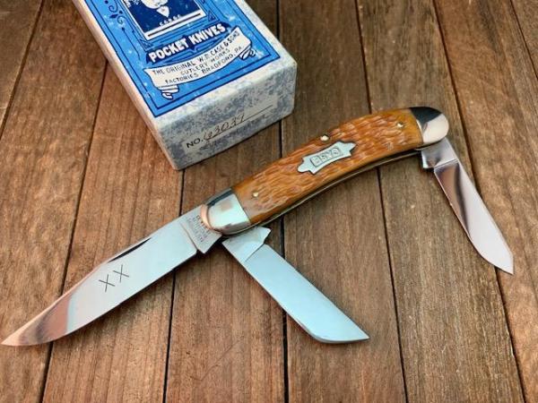 Case Classic Sowbelly Stockman 63039 Honey Brown Jigged Bone 1993 Case Classic Sowbelly Stockman 63039 Honey Brown Jigged Bone 1993