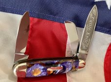Bulldog Brand 1999 Cattle Knife with Nice Synthetic Peacock Feather Handles -NOS