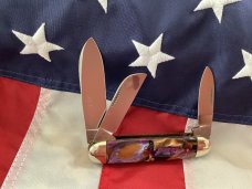 Bulldog Brand 1999 Cattle Knife with Nice Synthetic Peacock Feather Handles -NOS