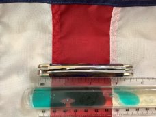 Bulldog Brand 1999 Cattle Knife with Nice Synthetic Peacock Feather Handles -NOS