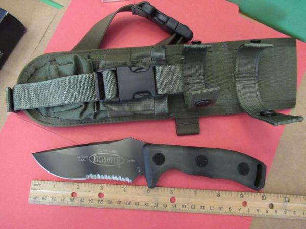 Microtech Half Serration Black Micarta Handle Fixed Blade Model Currahee Microtech Half Serration Black Micarta Handle Fixed Blade Model Currahee