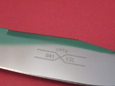 Schatt & Morgan 2003 Series XIII Mountain Man Folding Lock Back Bone Handle Pattern # 04113L